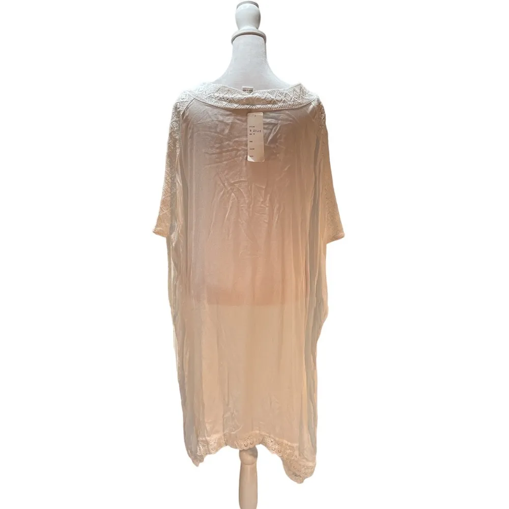 NWT  White Midi Lightweight Bathing Suit Cover With Crochet Detail S - Image 4