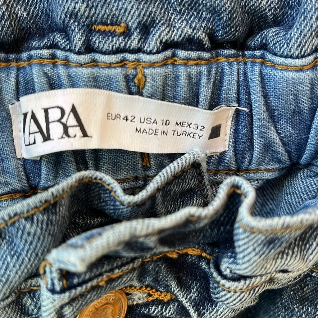 Zara paper bag waist jeans size 10 - Image 3