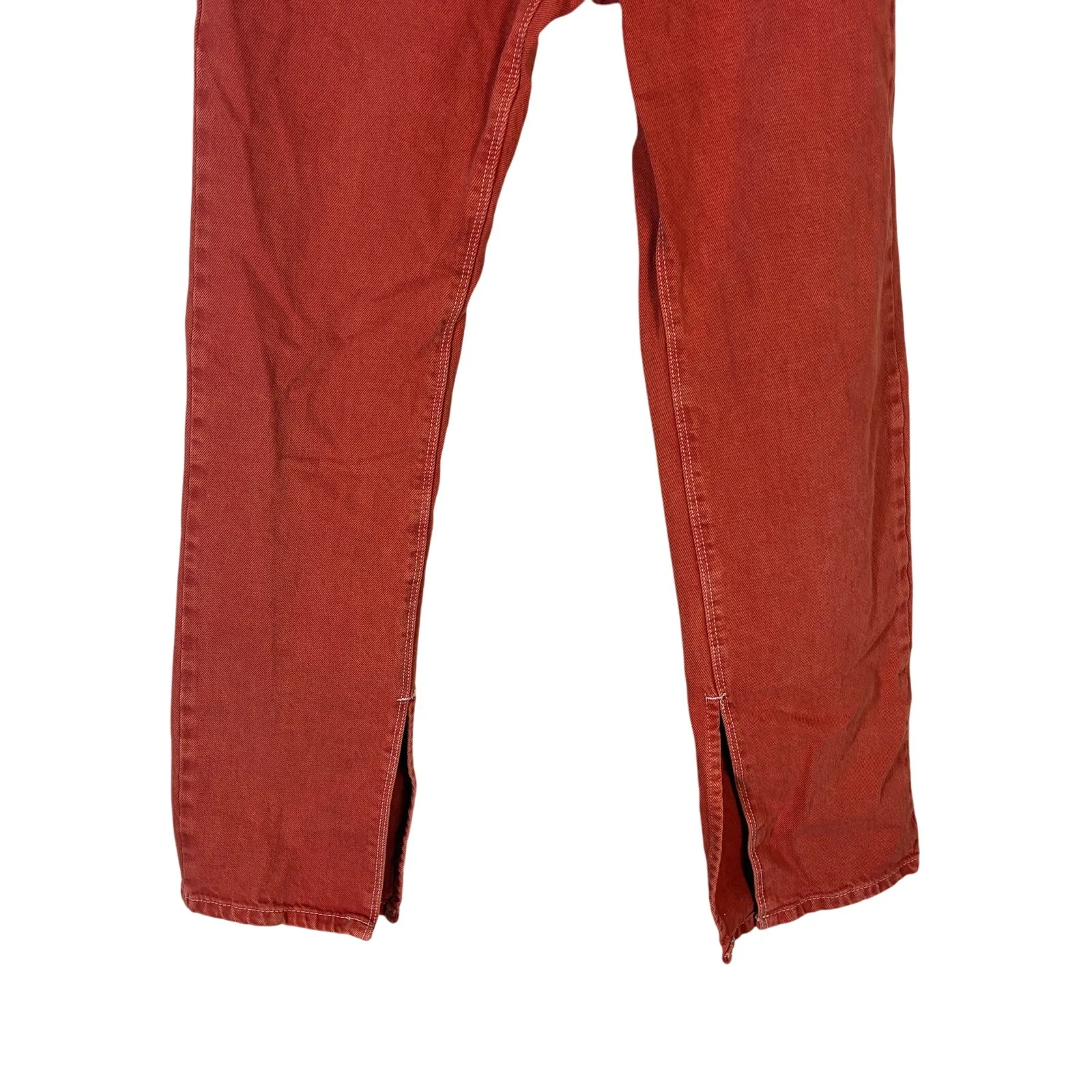 Urban Outfitters Split Hem Straight Leg Jeans Womens 28 Burnt Orange Retro Y2K - Image 5