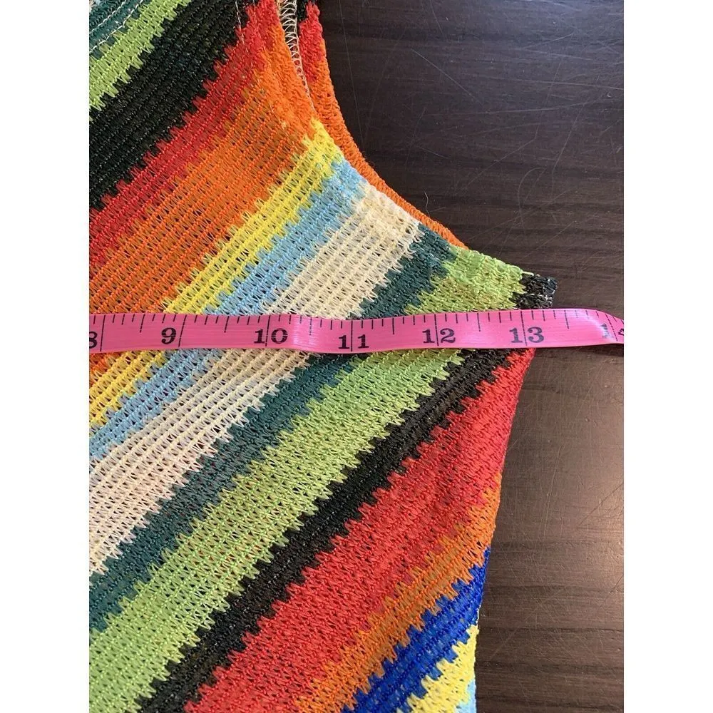 Rainbow Tank Top Women's 4 Festival Faux Crochet Stretch Pride - Image 8