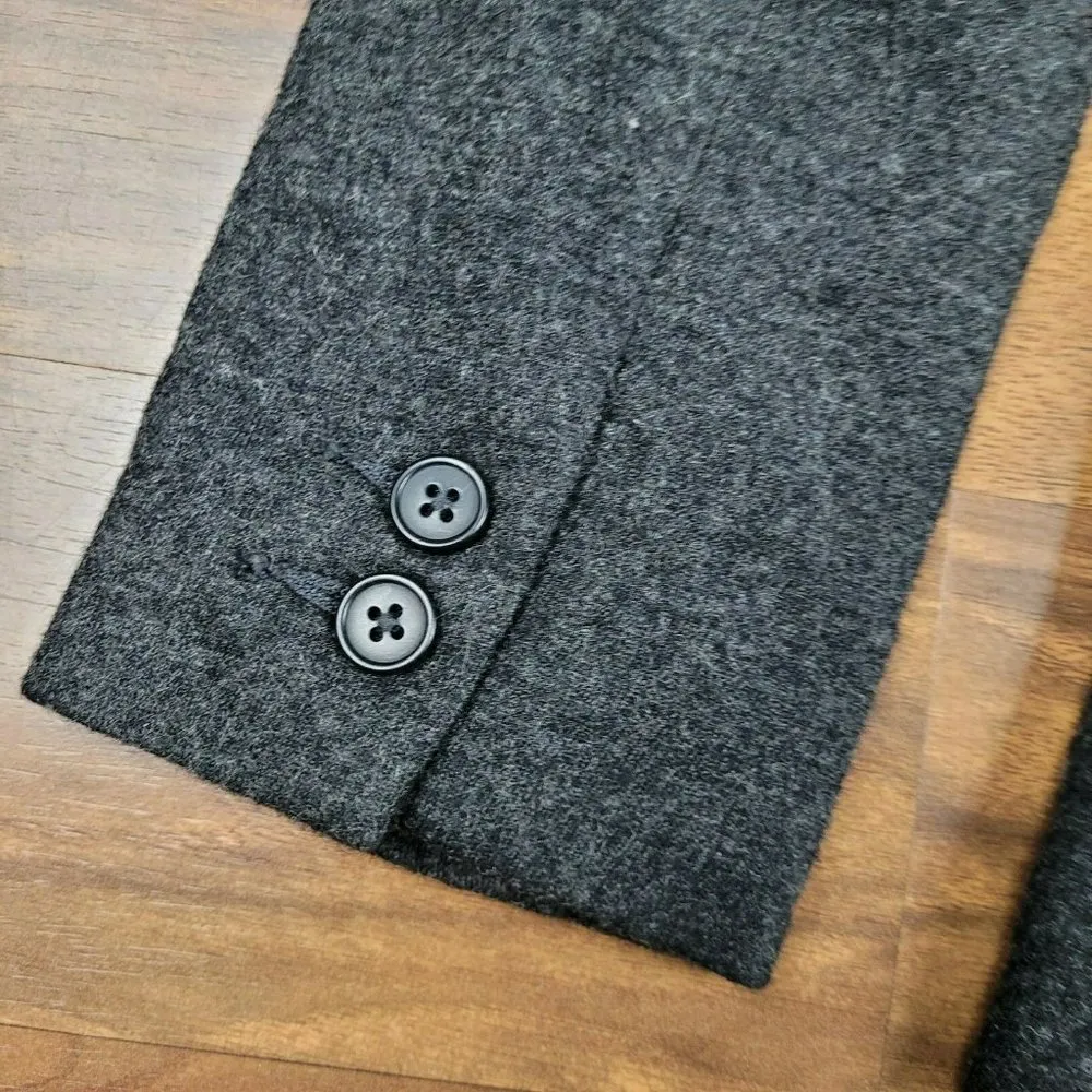 J.Crew  Classic 100% Wool Double Breasted Gray Pea Coat Size 2 EUC - Image 8