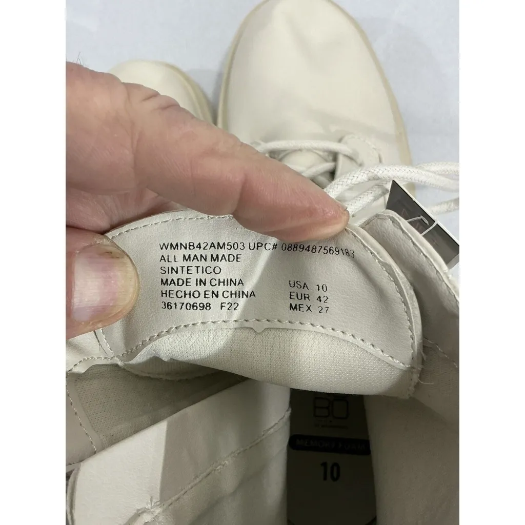 Womans NOBO Sintetico Memory Foam Ivory Lace Up Chunky Heel Combat Boots 10 - Image 7