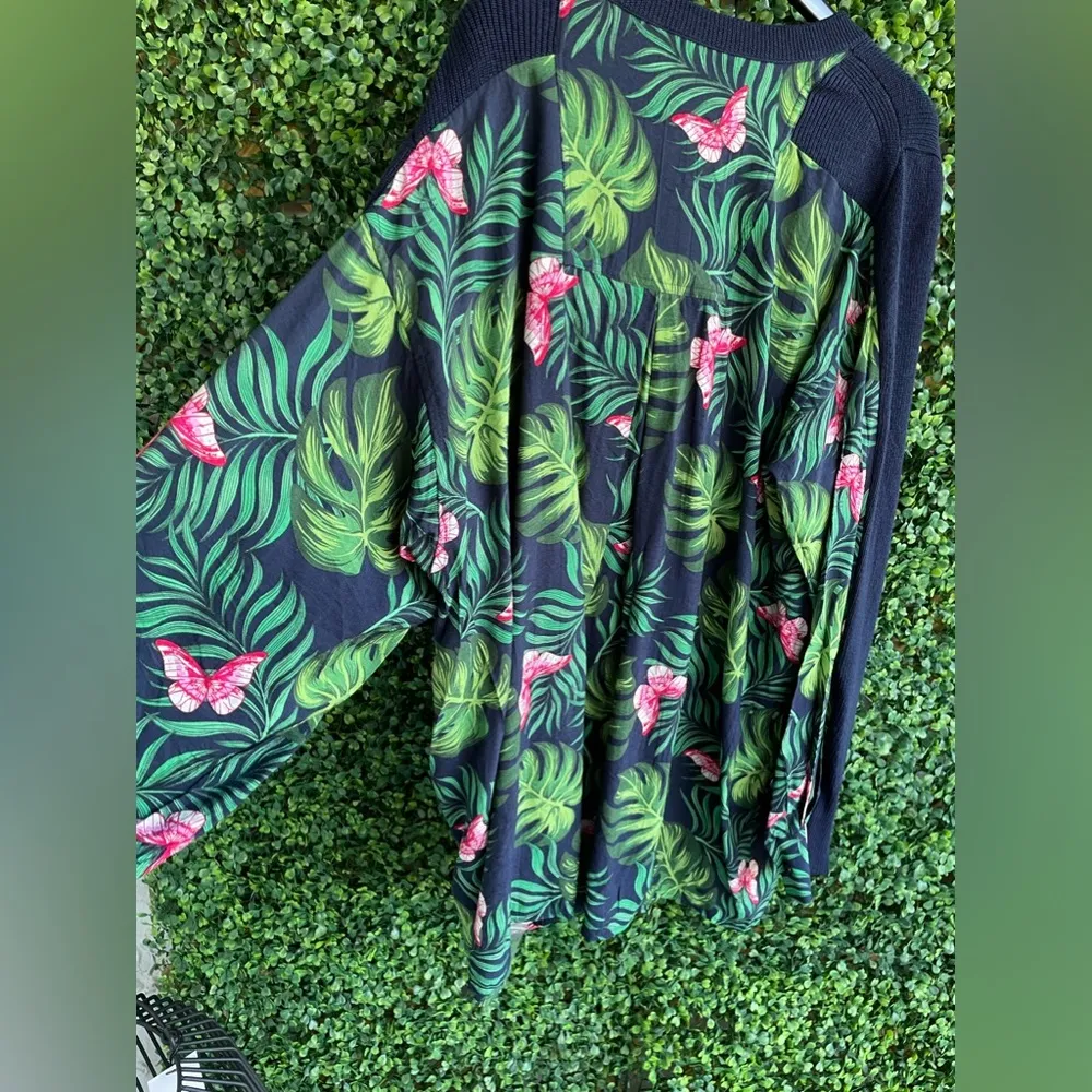 Free People X Sandrine Rose Oversized Sweater with Sheer Tropical Back - NWT - Image 6