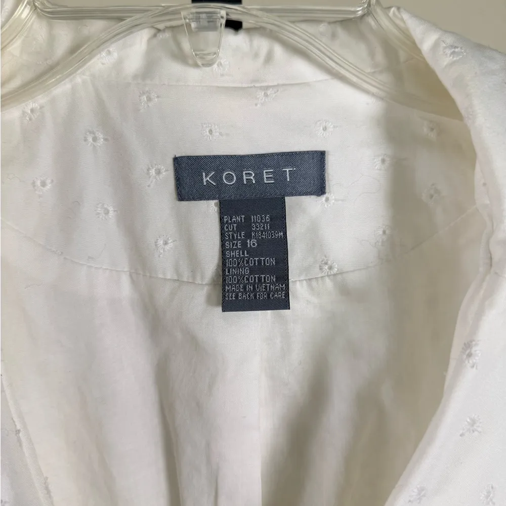 Vintage Inspired Embroidered Spring Cottagecore Relaxed Coastal Vacation Jacket White Size 16 - Image 11