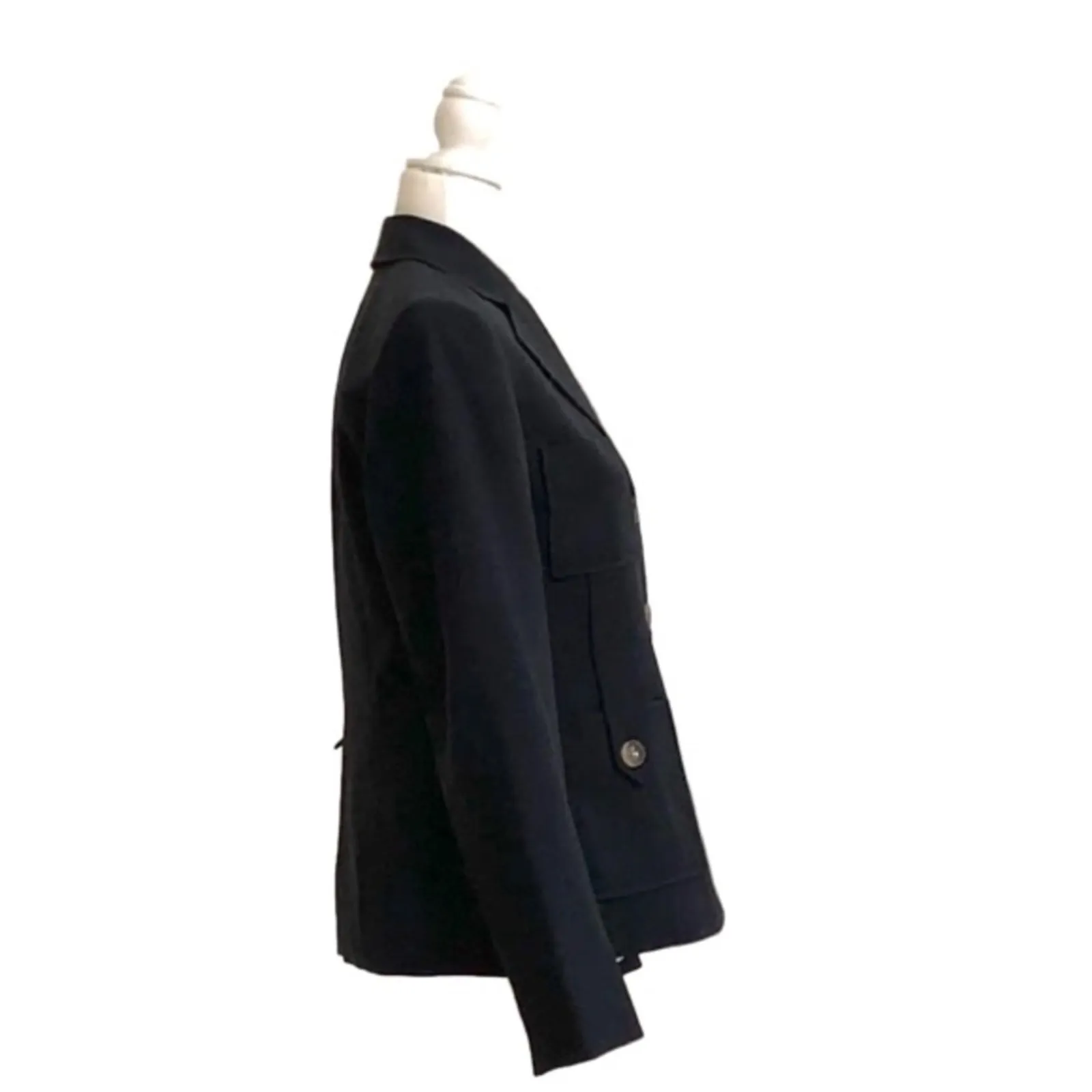 Evan Picone Suits Blazer Jacket Blue Button Front Safari Business Career Size 8 - Image 6