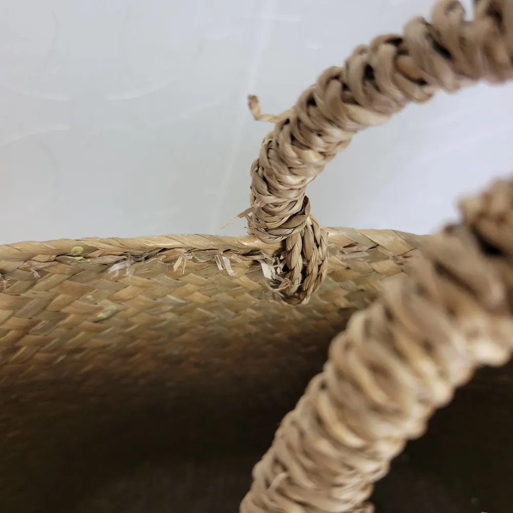 Emanuela Biffoli Womens Handbag Green Sexy on the Beach Painted Woven Straw Tote - Image 4