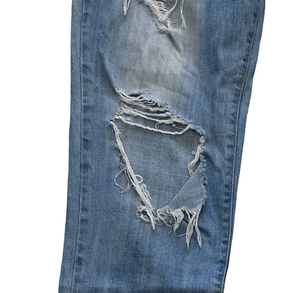 Flying Monkey Platinum Women Distressed Ripped Jeans Size 27 Light Wash Mid Rise - Image 3