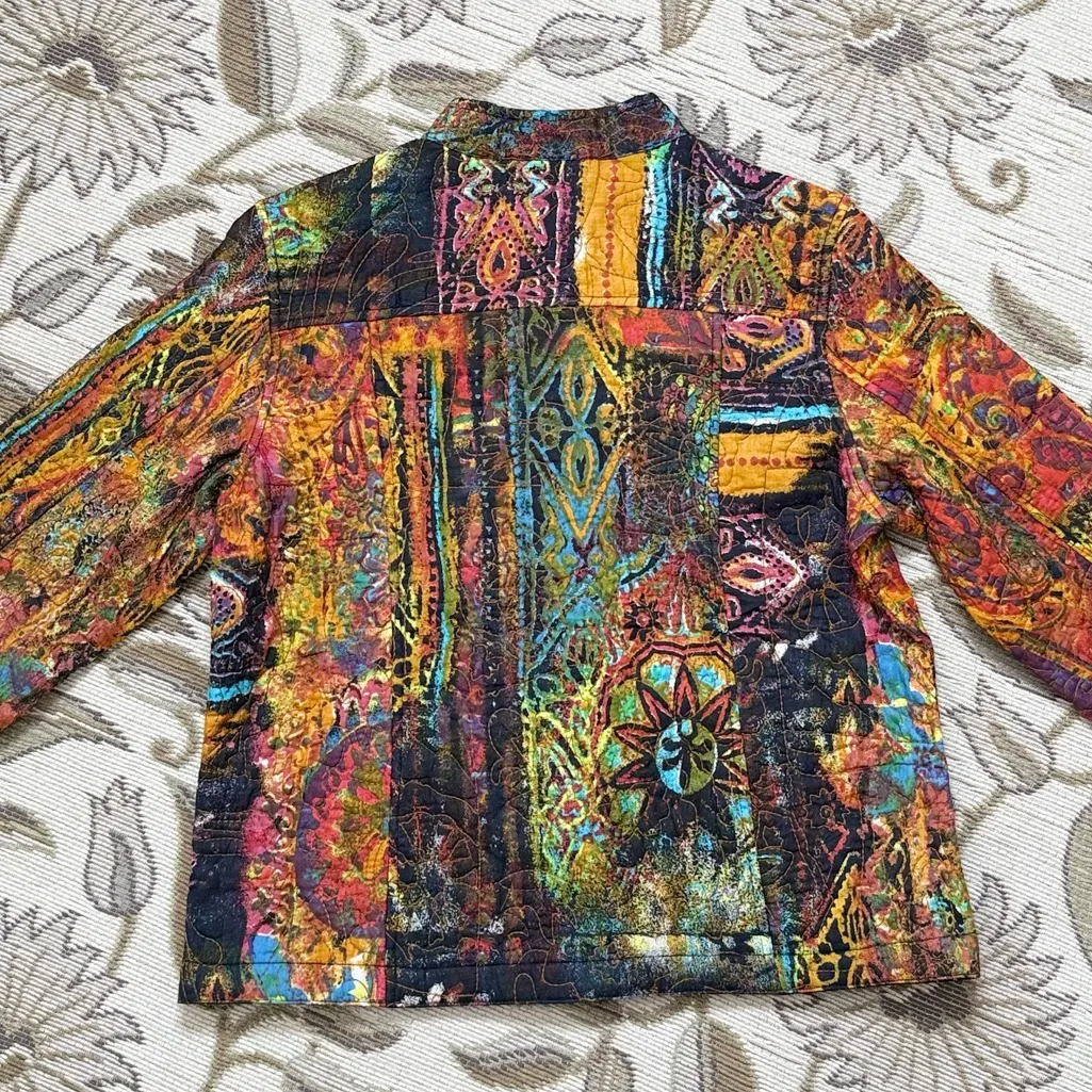 Vtg Chadwick’s Boho Jacket Blazer Cardigan Reversible Graffiti 6 Petite 6P New - Image 2