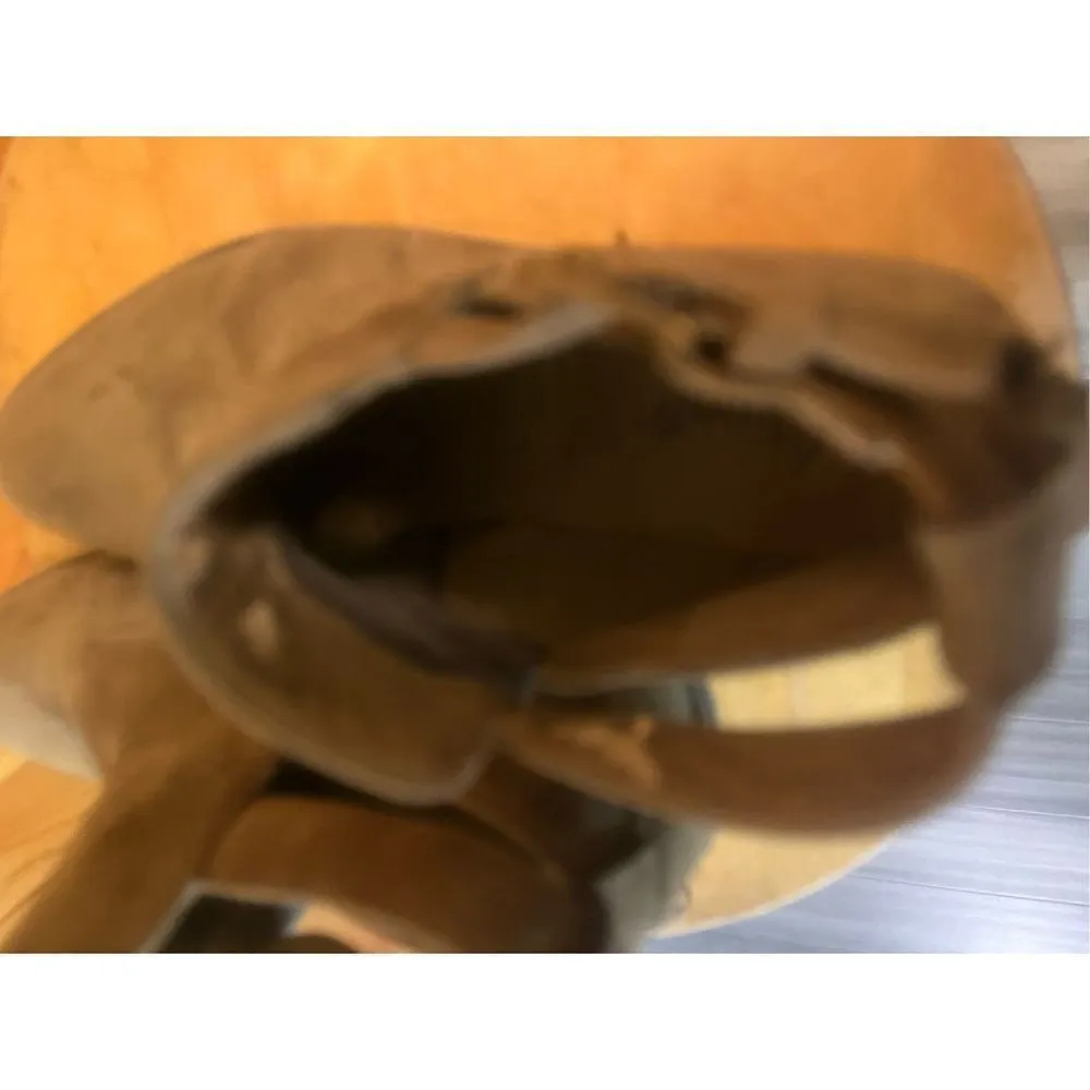 Avanti"Zoey"Brown Faux Suede Heel Belted Buckle Ankle Booties Shoes Women's SZ 7 - Image 6