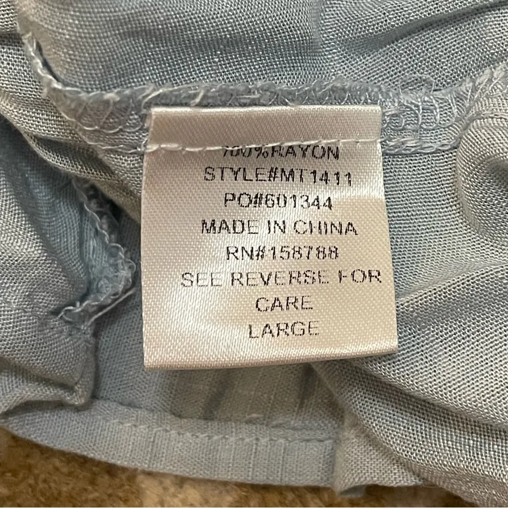 Mable light blue ruffle tank top women’s size large - Image 6