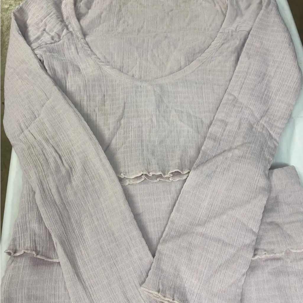 Free People Gathered Cotton Stretch Soft
Mauve 2 Piece Skirt Set. Size X-Large - Image 4