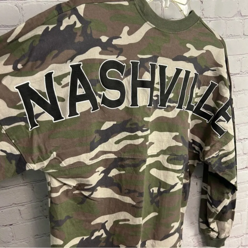 Spirit Jersey crewneck oversized camouflage print sweatshirt size XS Nashville - Image 3
