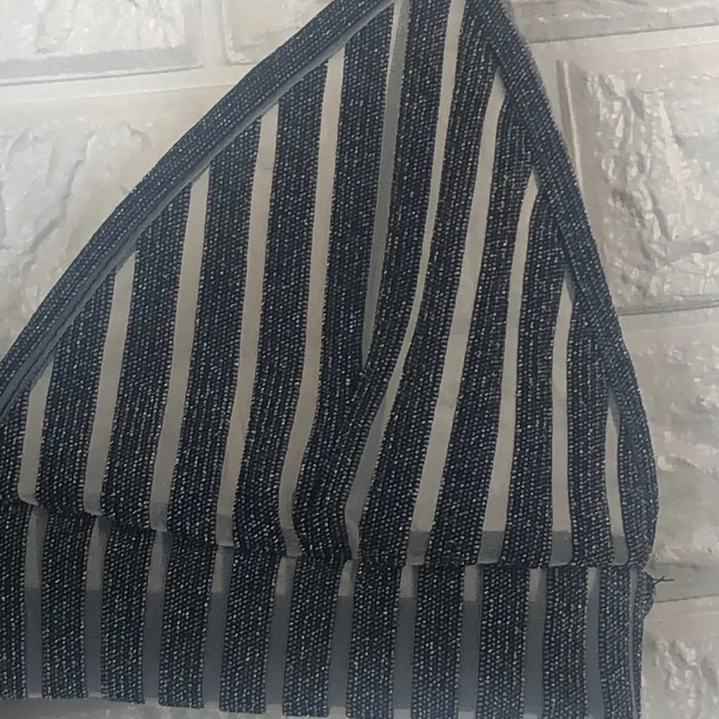 PrettyLittleThing silver metallic‎ bra top - Image 3