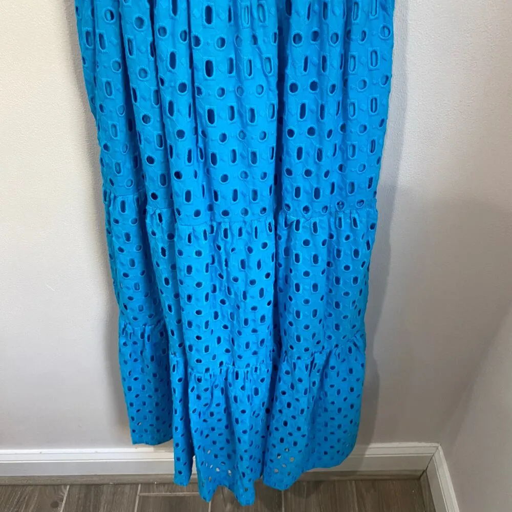 NWT Anthropologie The somerset Maxi Dress: Eyelet Edition Blue Size XS - Image 5