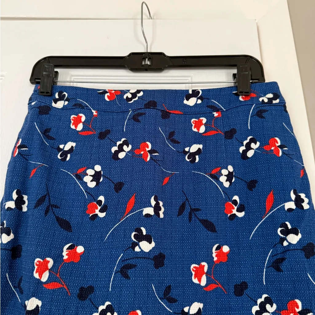 Boden Midi Floral Bodycon Skirt Blue Size 6 - Image 2
