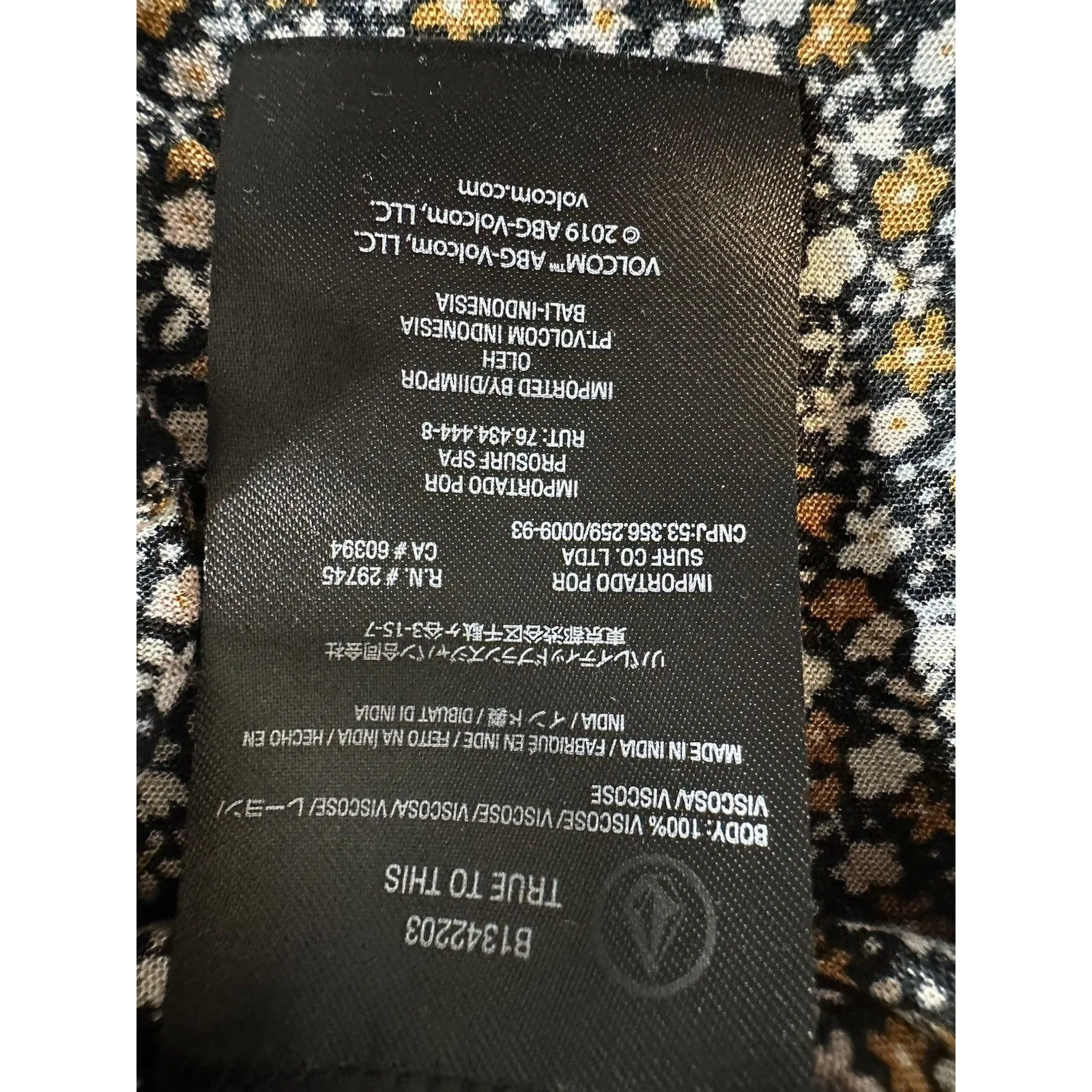 Volcom Juniors Large Floral Print Hey Stone Hey Slit-Front Midi Dress Black Sz S - Image 9