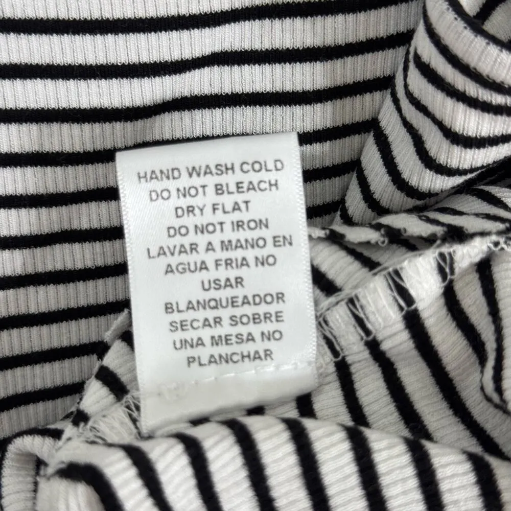 Blushing Heart Stripes & Ruffles of Love White & Navy Striped Tank Top Large New - Image 6