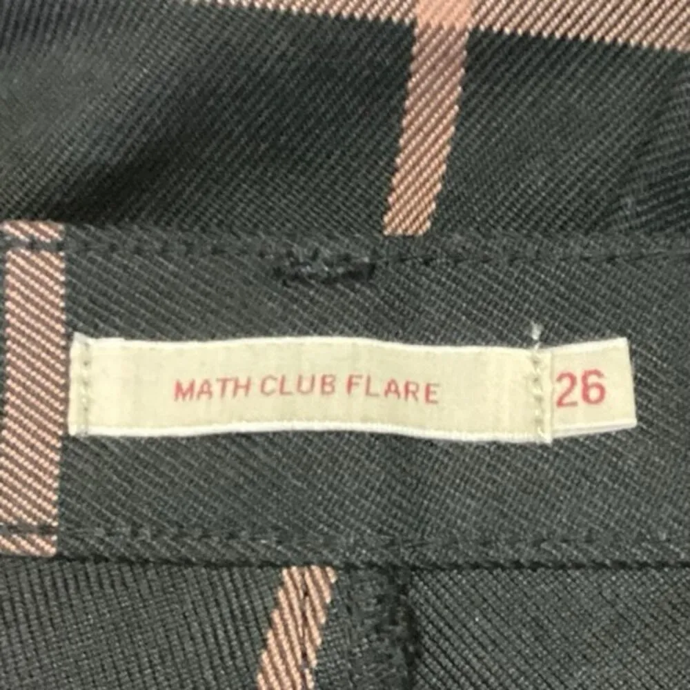 Levi's Math Club Black Plaid Flare Retro High Waist Crop Ankle Trousers Pants 26 - Image 4