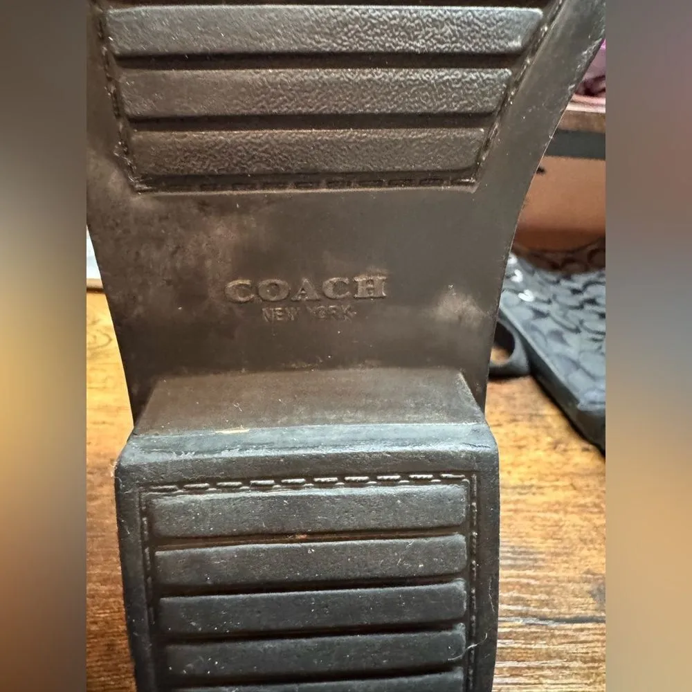 Coach Black Logo Rain Boots size 8‎ - Image 5