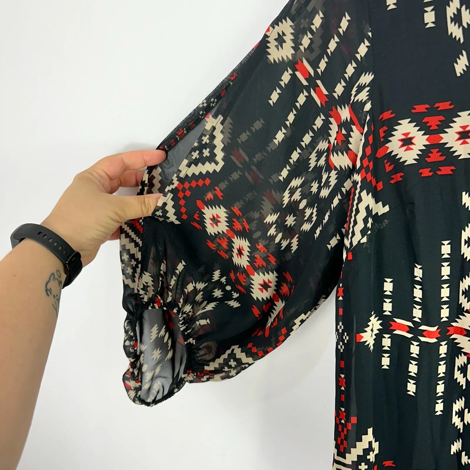 Enfocus Studio Dress 8 Blue Red‎ Boho Tribal Indie Southwestern Festival Western - Image 4