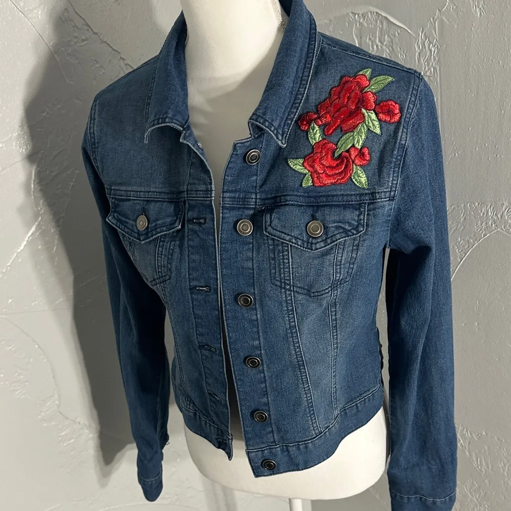 Women's Blue Jean Jacket White Size undefined - Image 4