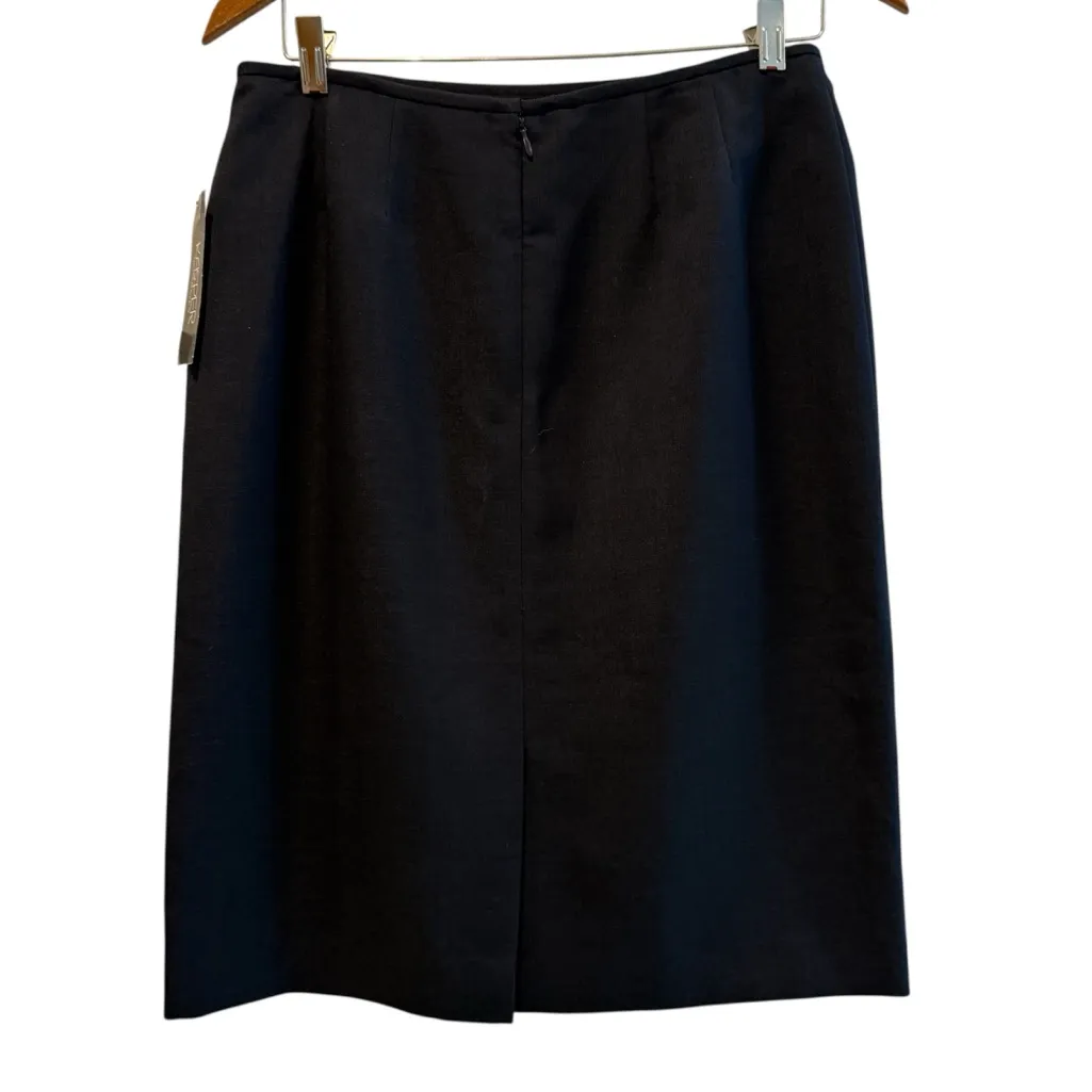 Kasper Skirt Suit Long Sleeve Blazer‎ Midi Skirt Career Navy Petite Size 8/10 Blue - Image 8