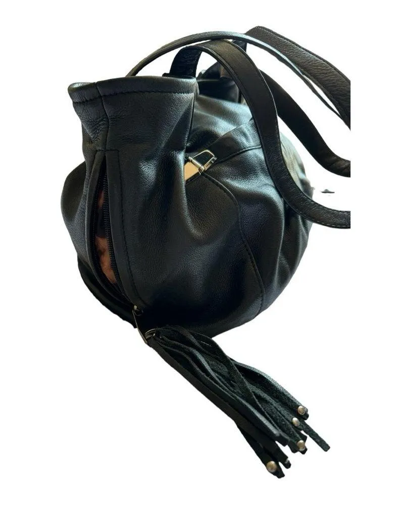 B. Makowsky Abby Black Leather Tote EUC - Image 5