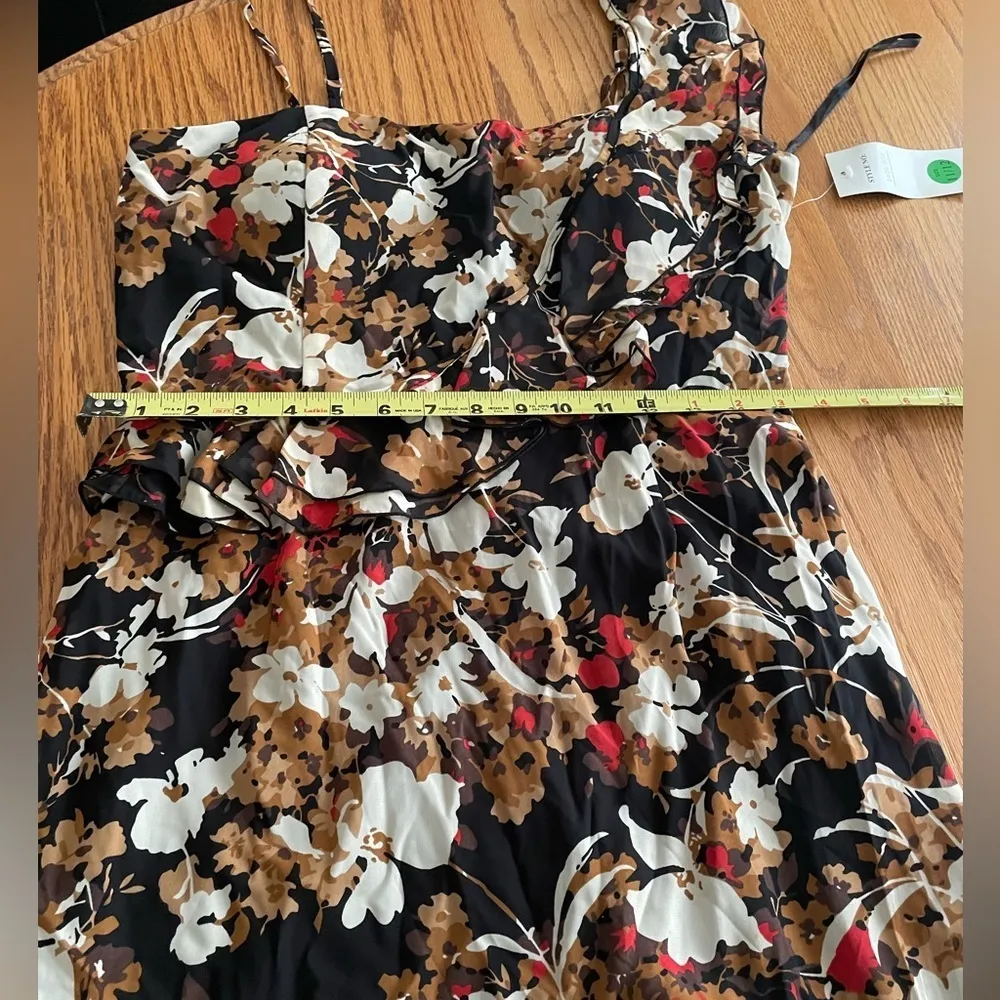 Alyn Paige Floral Print Dress With Ruffle Sleeves NWT Sz 12 Knee Length - Image 9