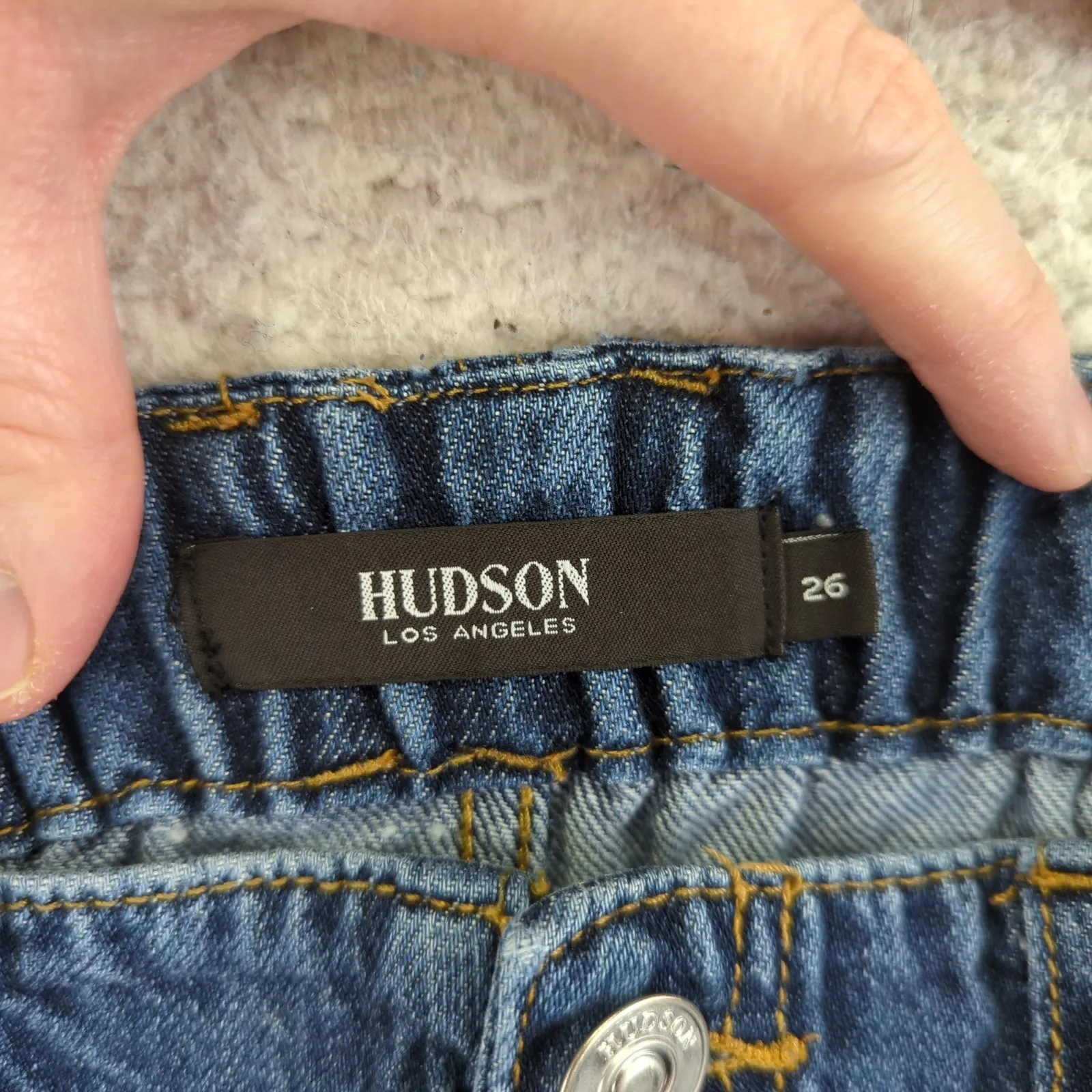Hudson Jeans Remi Straight Leg High Waisted Elastic Waist Denim Pants Size 26 Blue - Image 3