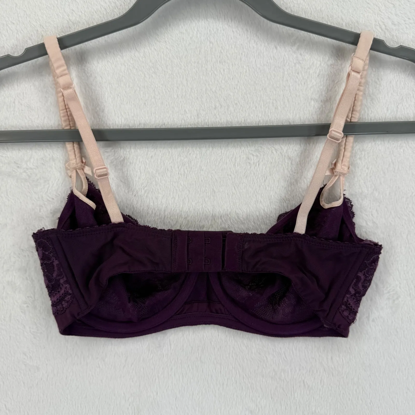 Heidi Klum Intimates Bra 32DD Plum Purple Lace Demi Coverage Underwire Lingerie Size undefined - Image 6