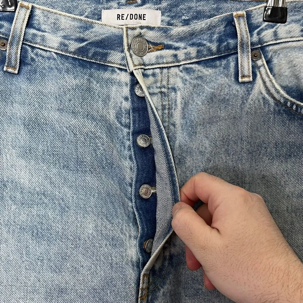 Re/Done 90s High Rise Loose Jeans In Vintage Playa Destroy 32 - Image 4