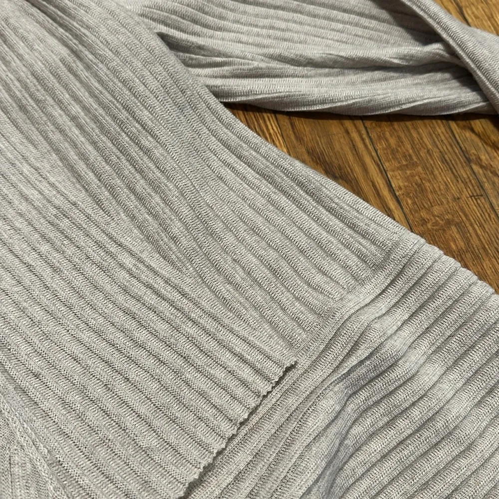 NWOT Eileen fisher ribbed duster open cardigan 100% merino wool taupe gray Large - Image 4