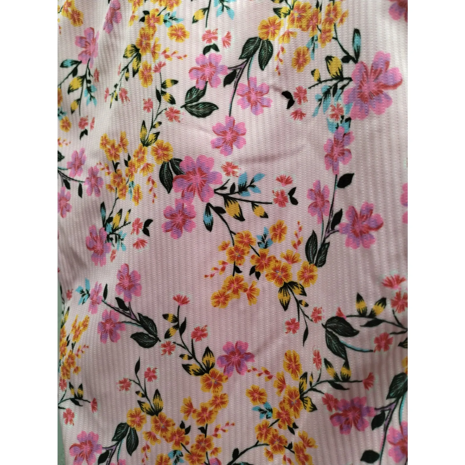 No Boundaries NWT Juniors Size Large Pink Floral Tie Shoulder One-Piece Swimsuit - Image 2