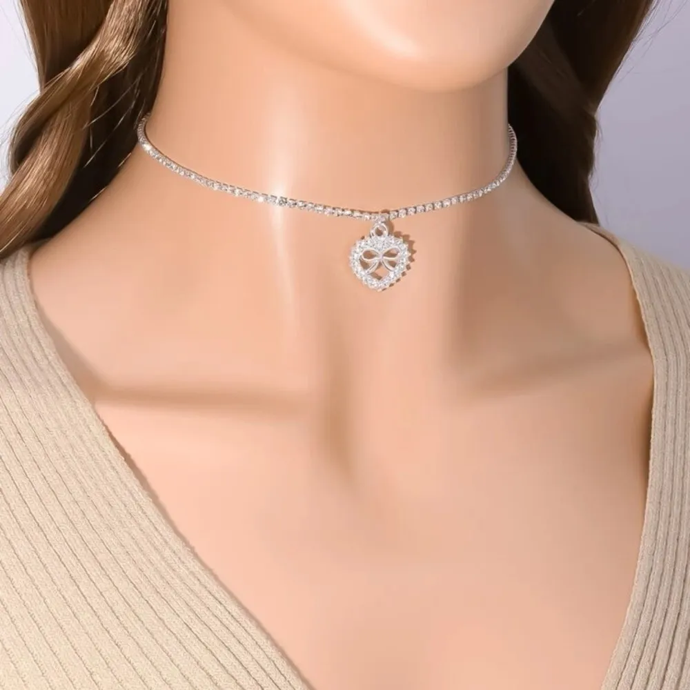 Heart bow rhinestone necklace​​​​​​​​​ - Image 7