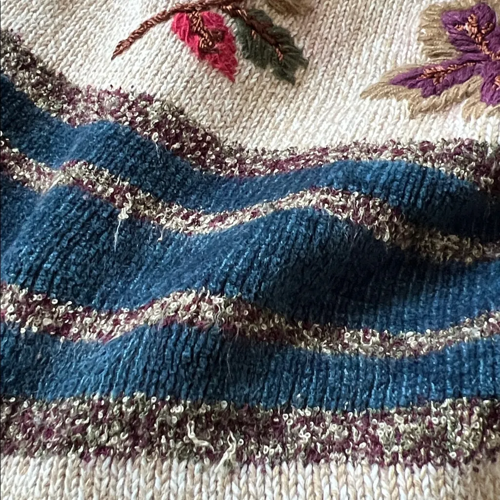 Alfred Dunner Petite Vintage Fall Leaf Sweater Petite Medium - Image 6