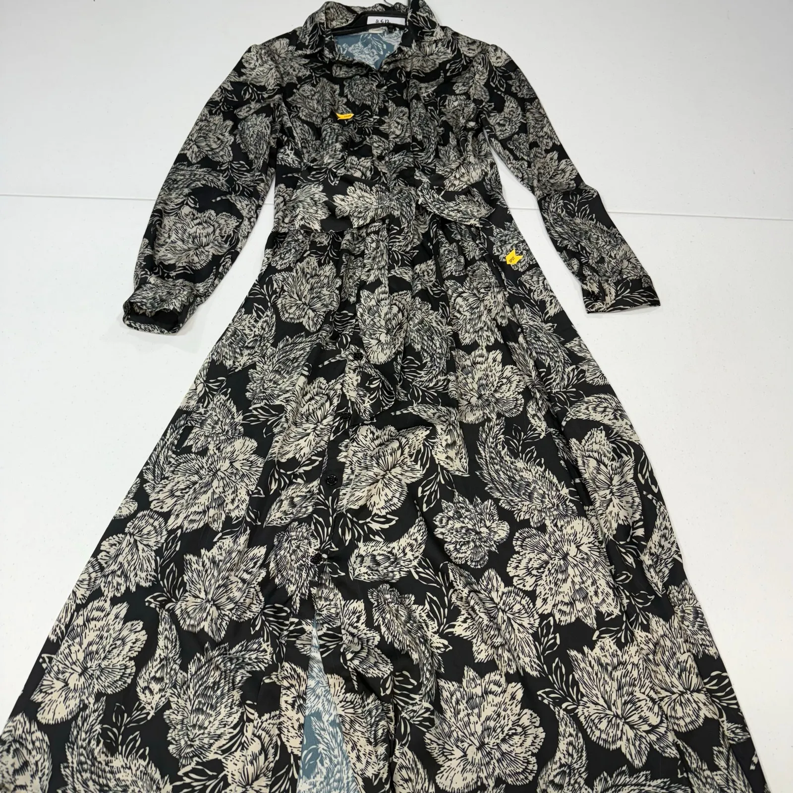 Shoshanna Black&White  Essie Dress tie waist Size 8 - Image 6