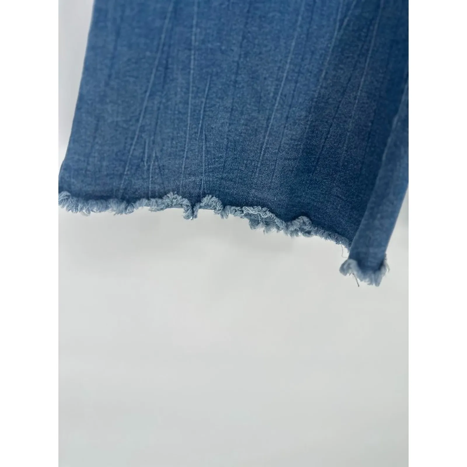 Shein Womens Plus Size 2XL Flare Raw Hem High Rise Denim Blue Jeans Stretch - Image 4