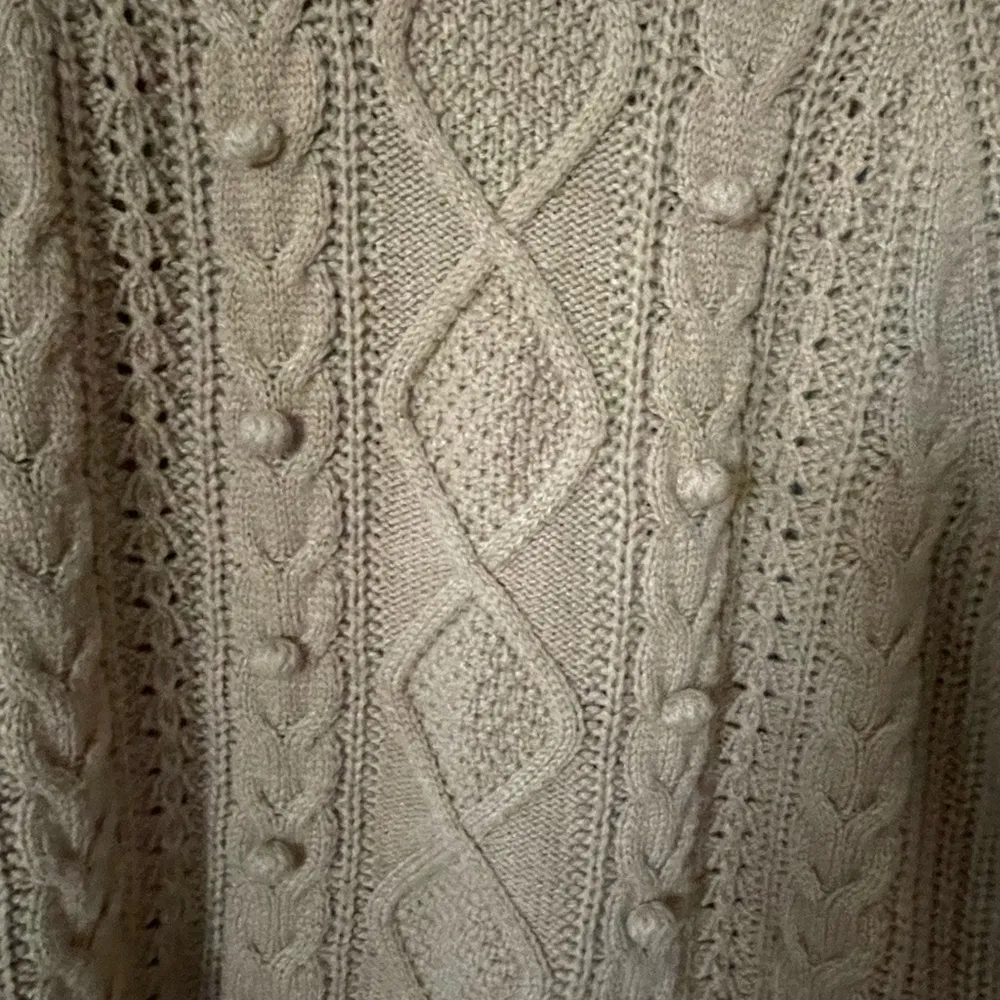 J. Crew Pom-Pom Cable Knit Wool Blend Sweater Sz L - Image 3