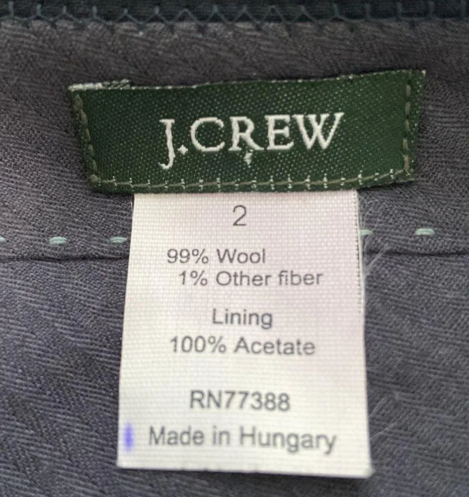 J Crew Women’s Navy Blue Wool Pinstripe Pencil Skirt Size 2 - Image 3