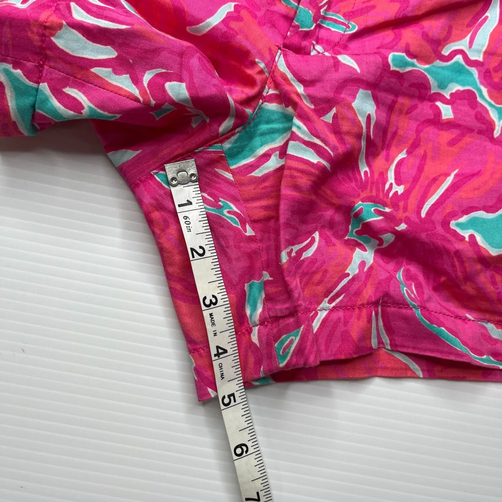 Lilly Pulitzer Womens Flirty Sea The Callahan Shorts 0 Pink 5" Inseam Mid Rise - Image 6
