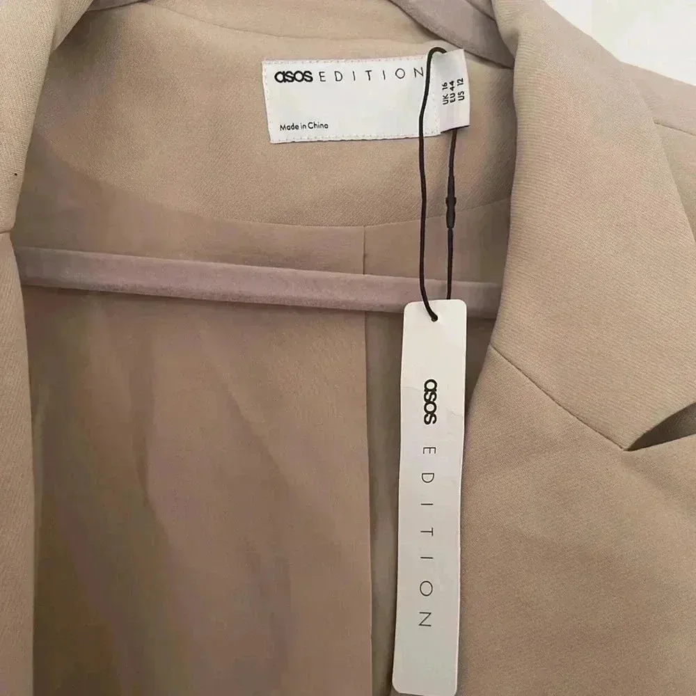 NWT ASOS EDITION Oversized Longline Blazer Sz 12 - Image 3