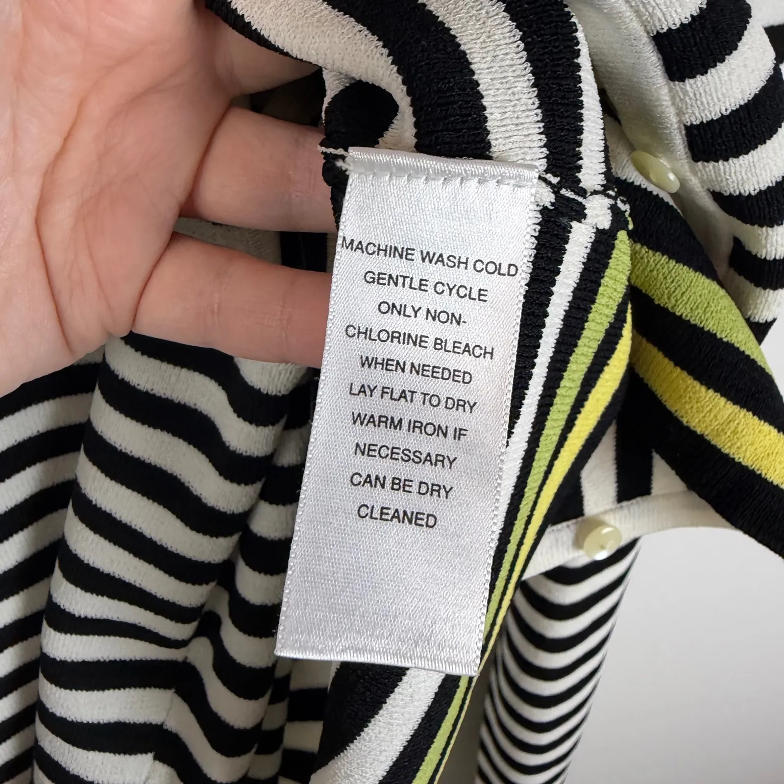 AK Anne Klein Striped Knit Cardigan Sweater Tank Top Set Size L/PL Mod Layering Black Size L - Image 3