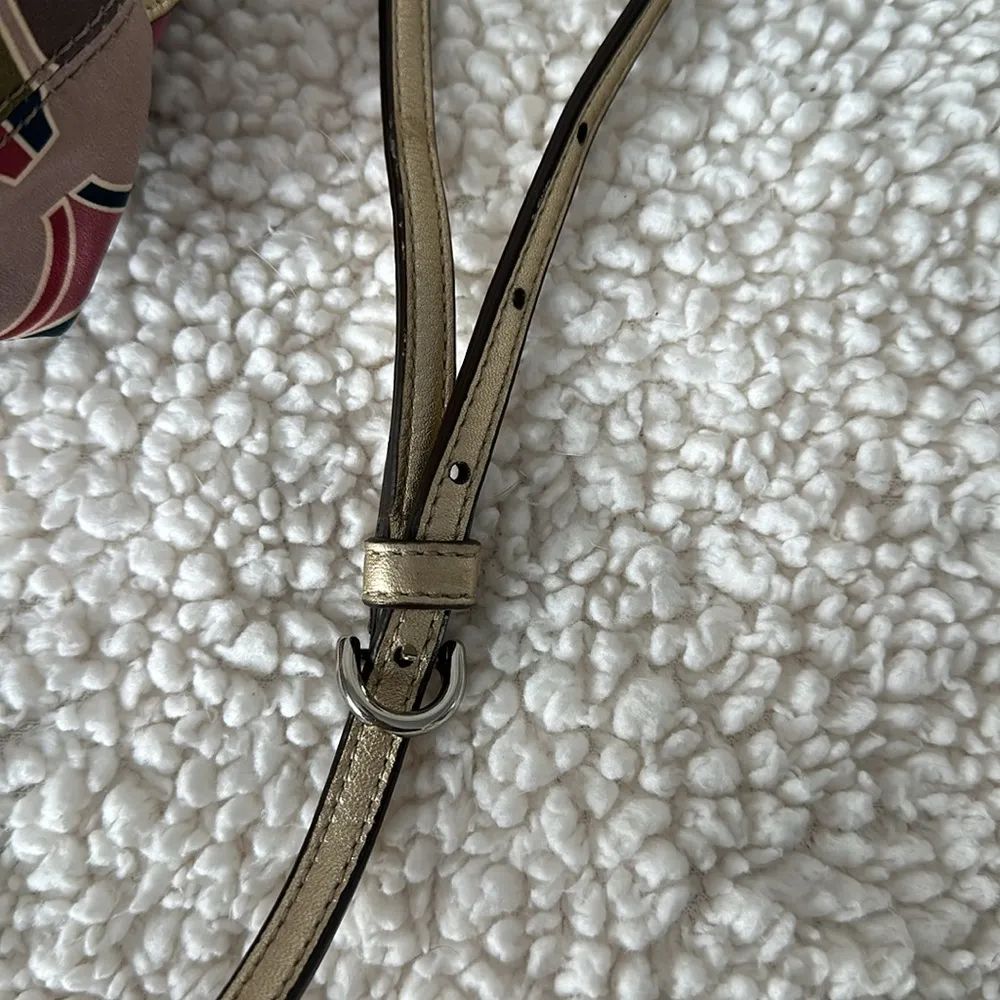 Coach Ashley Sateen Leather Scarf Print Multicolor Pink Green Crossbody Purse - Image 8