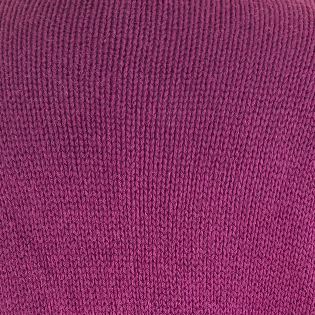 Vintage Chunky Floral Knit Ramie Cotton Sweater S 90s Purple - Image 6