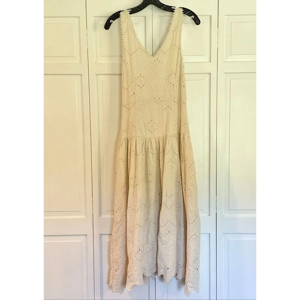 House of Harlow 1960 ivory eyelet drop waist midi dress 6 - Image 5