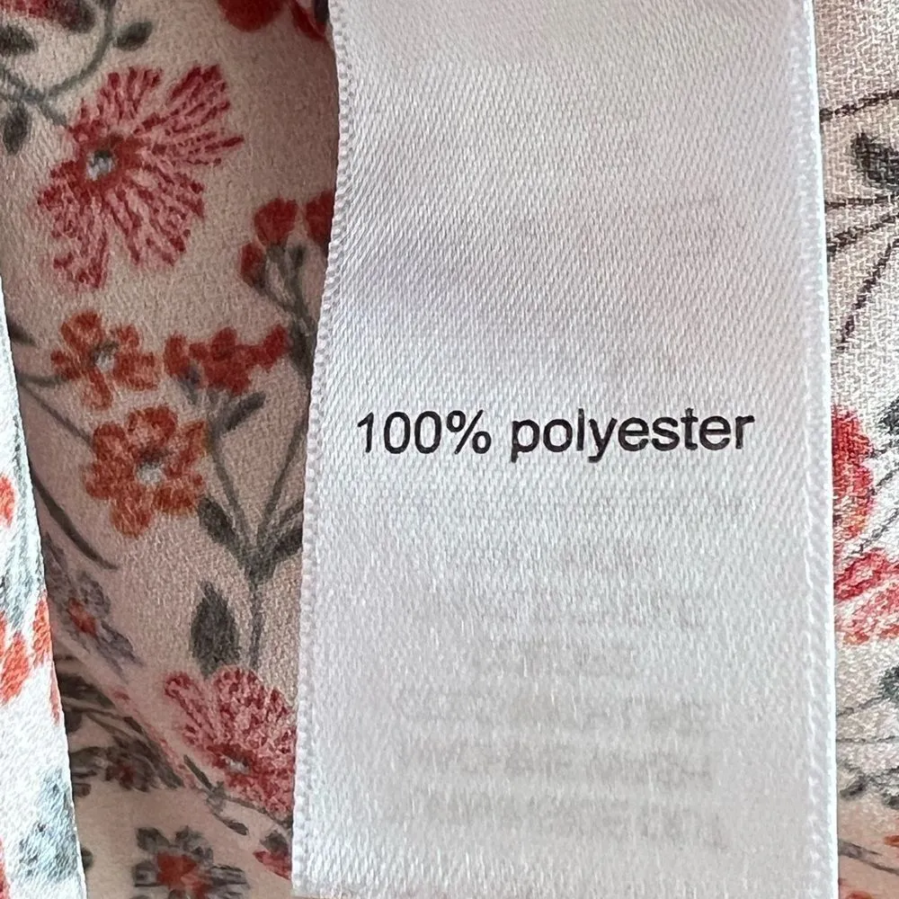 Women's floral pink top sleeveless V neck front romantic style bottom size XL - Image 7