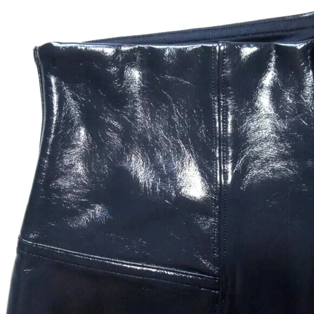 NWT SPANX 20301R Faux Patent Leather Leggings in Port Navy Blue L - Image 3