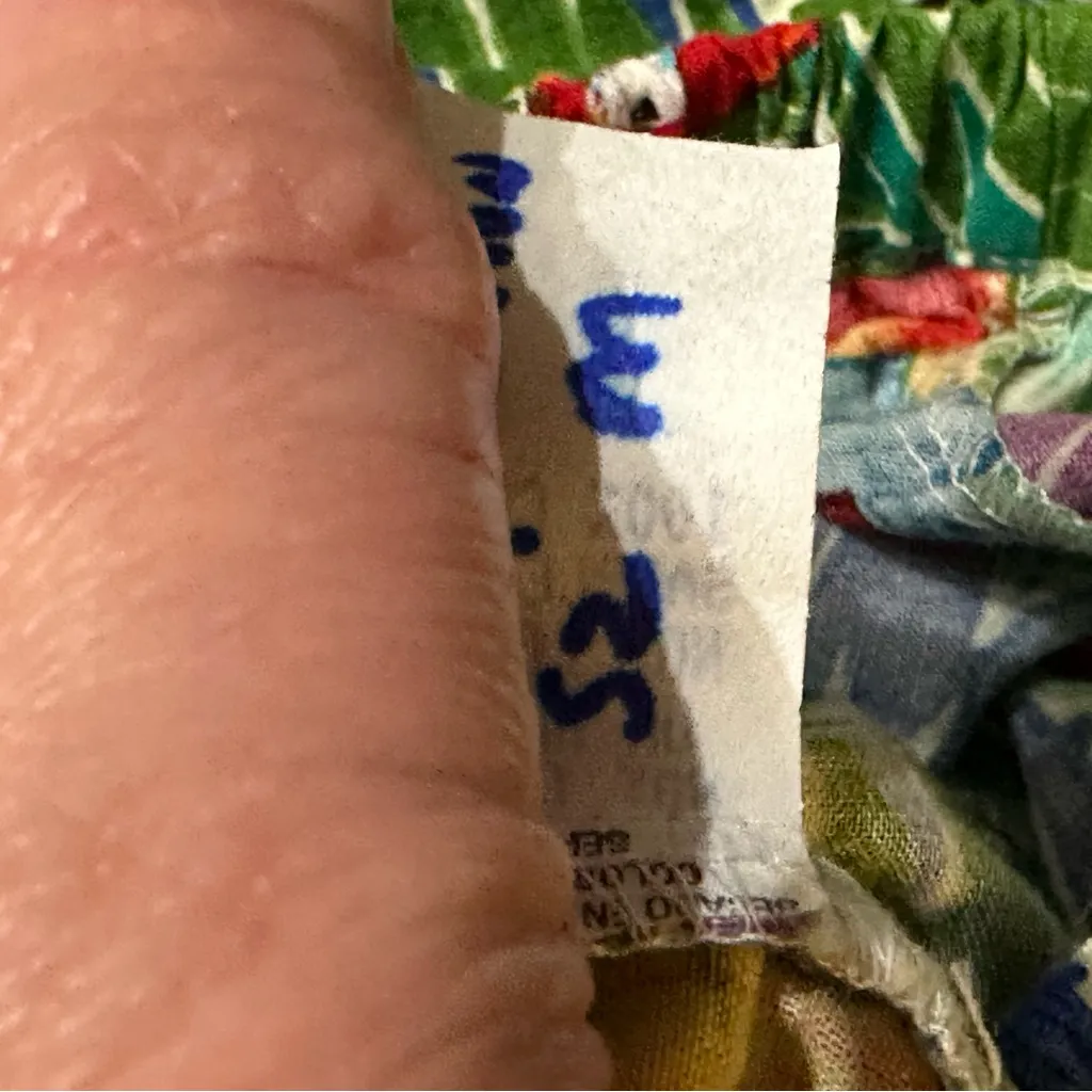 Vintage Women’s Tropical Birds Elastic Waist Pull On Shorts Medium Green - Image 10