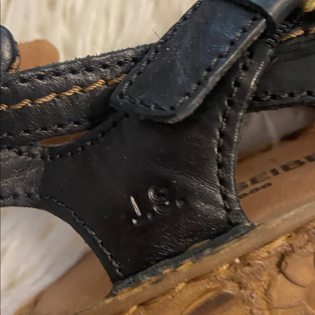 Josef Seibel Black Leather Sandals close toe size 38 USA (7.5) excellent cond - Image 4