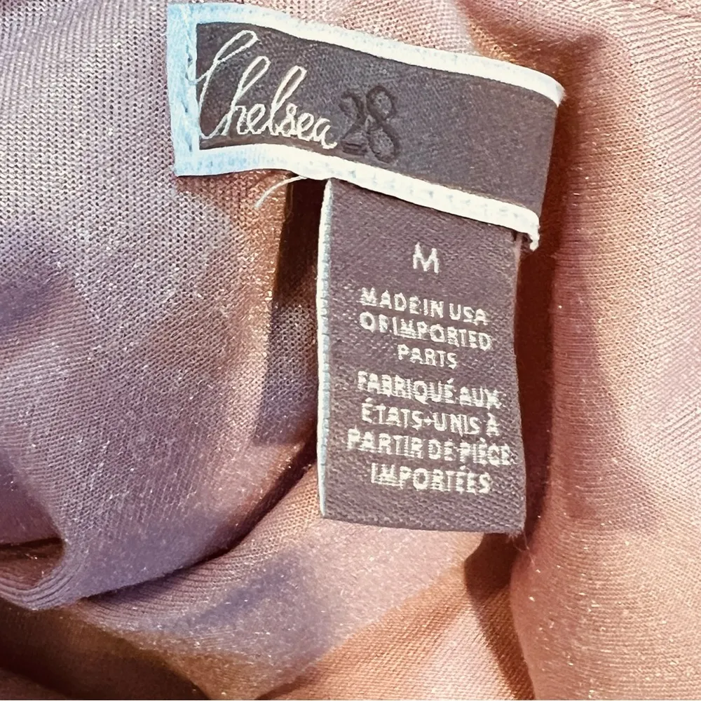 CHELSEA 28 pink crushed velvet top ruffle size medium - Image 6